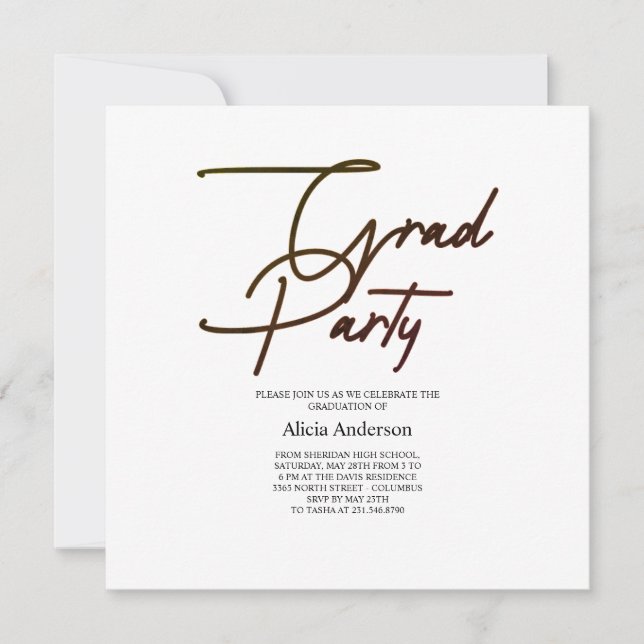 Invitation à la fête de fin d'études | Hathama Scr (Devant)