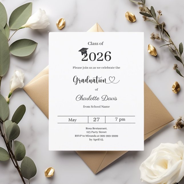 Invitation à la fête de fin d'études moderne pour  (Créateur téléchargé)