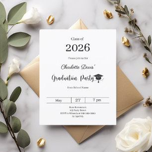 Invitation à la fête de fin d'études moderne promo