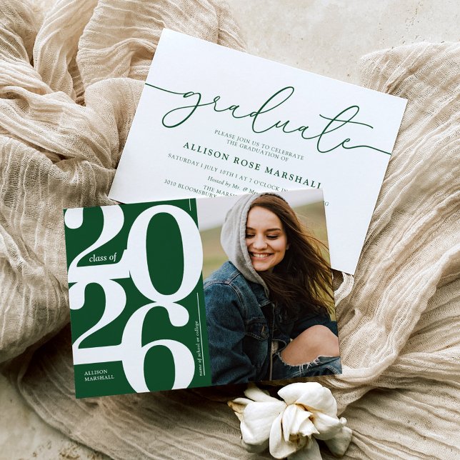 Invitation à la fête de fin d'études Photo Green 2 (Créateur téléchargé)