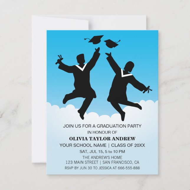 Invitation à la fête de fin d'études pour diplômés (Devant)