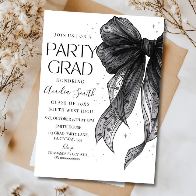 Invitation à la fête de fin d'études Ruban noir de (Créateur téléchargé)