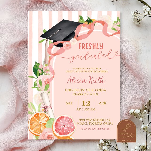 Invitation à la fête de fin d'études sur les fruit (Créateur téléchargé)