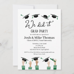 Invitation à la fête de fin d'études verte Fête de
