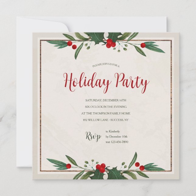 Invitation à la Fête de Fins d'Année de Holly Squa (Devant)
