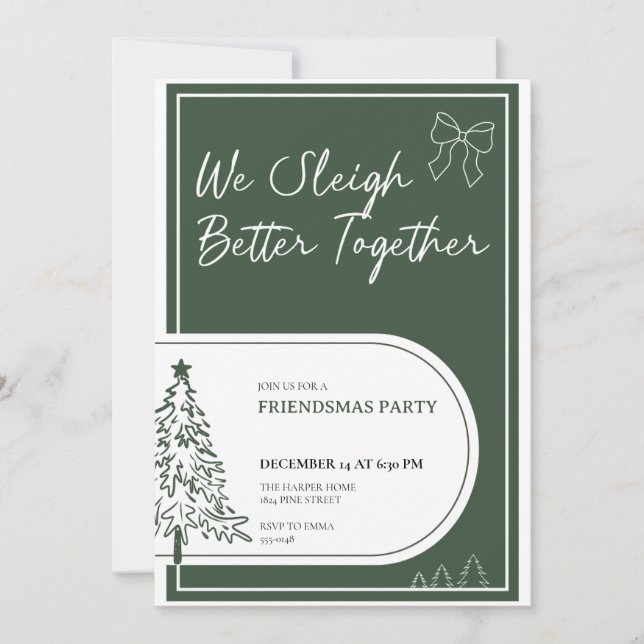 Invitation à la fête de Friendsmas Invitation à la (Devant)