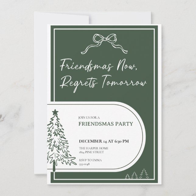 Invitation à la fête de Friendsmas Invitation à la (Devant)