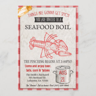 Invitation à la fête de fruits de mer