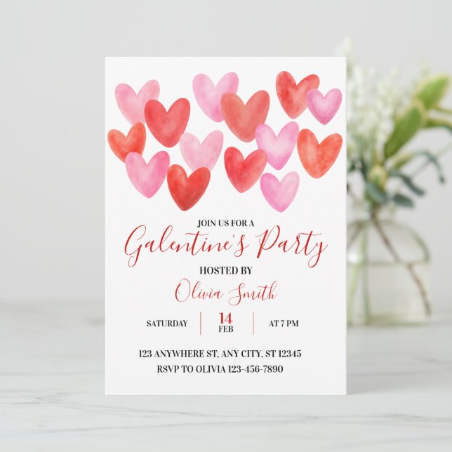 INVITATION À LA FÊTE DE GALENTINES DAY À L'AQUAREL (Debout devant)
