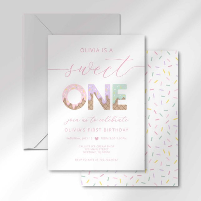 Invitation à la fête de glace Sweet One (Créateur téléchargé)