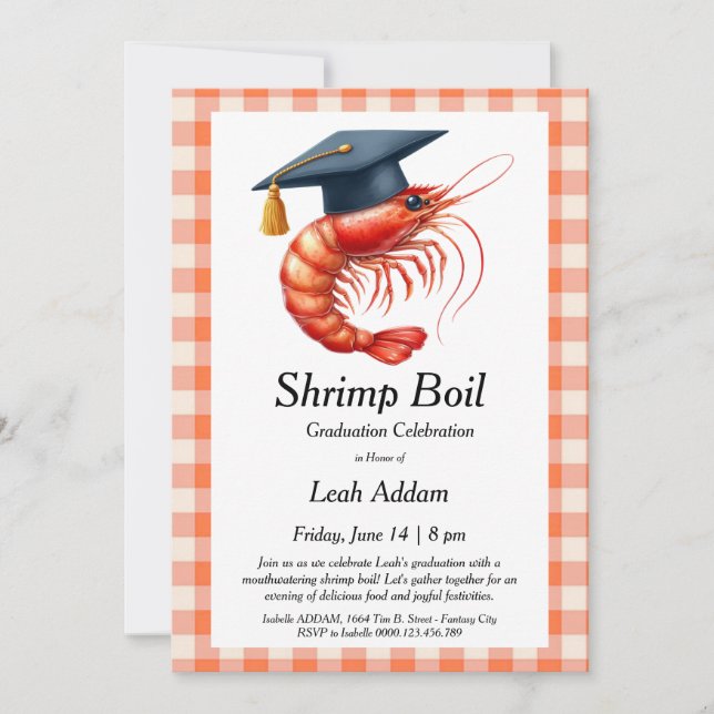 Invitation à la fête de graduation avec ébullition (Devant)
