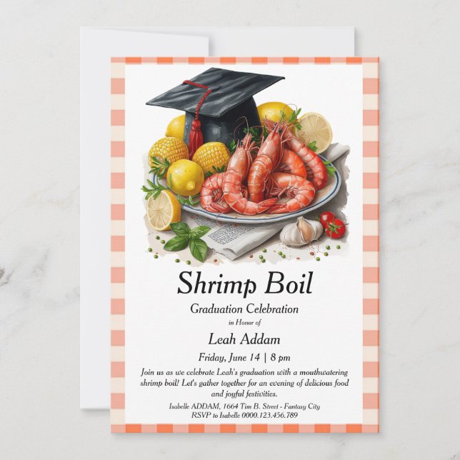 Invitation à la fête de graduation : Boil de creve (Devant)