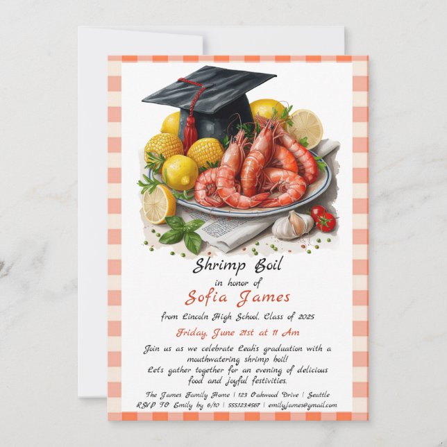 Invitation à la fête de graduation : bouillabaisse (Devant)