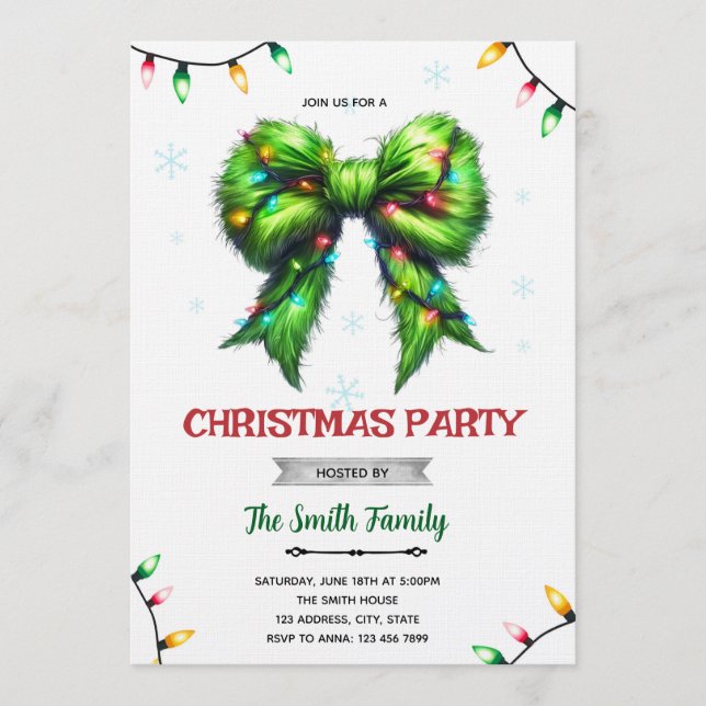 Invitation à la fête de Grinchmas (Devant)
