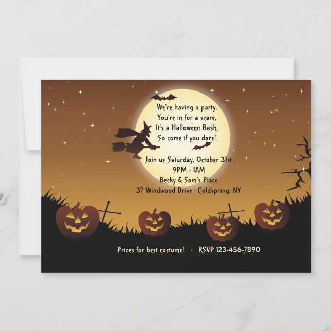 Invitation à la fête de Halloween Ride (Devant)