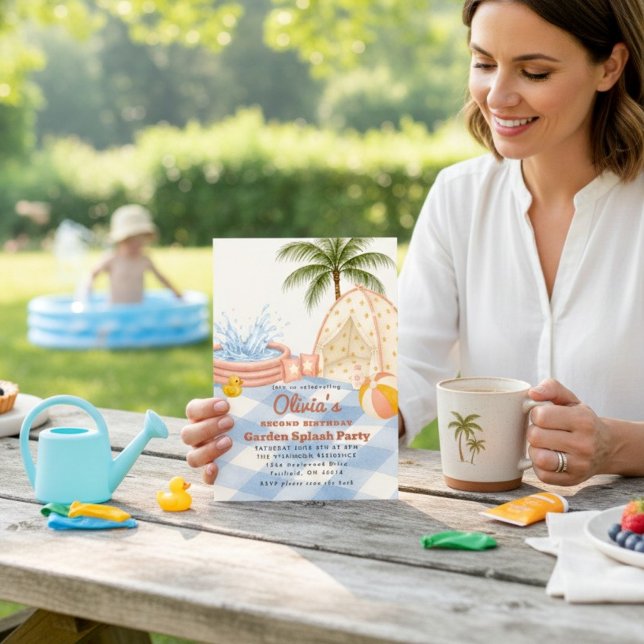Invitation à la fête de jardin aquarelle Splash (Créateur téléchargé)
