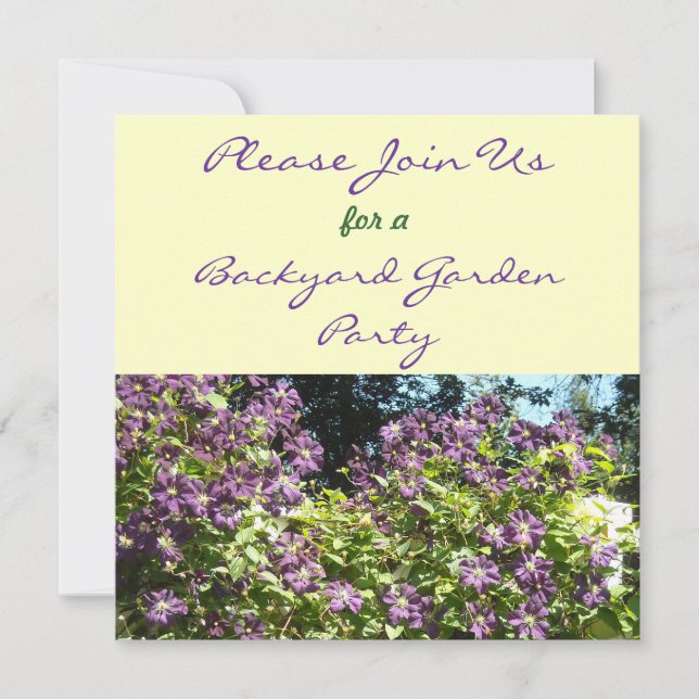 Invitation à la fête de jardin de clématites (Devant)