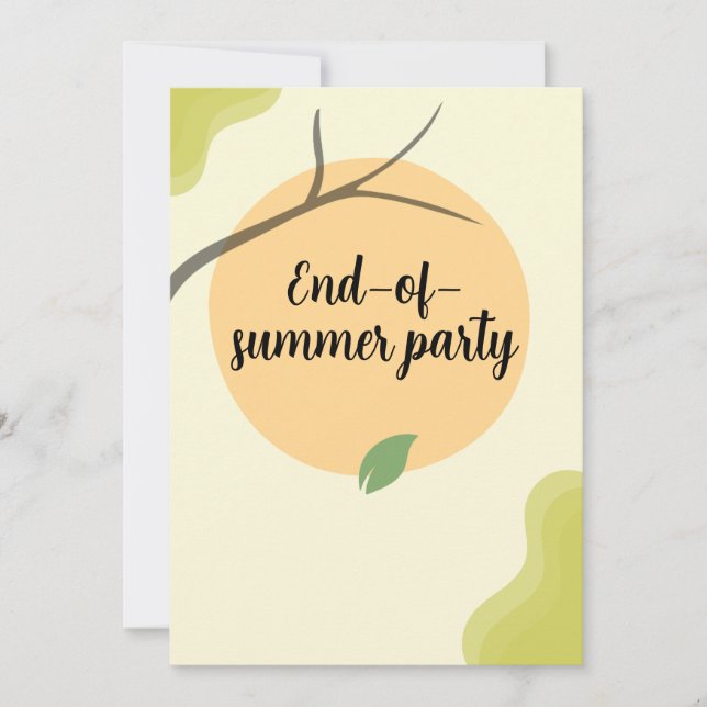 Invitation à la fête de jardin de fin d'été (Devant)