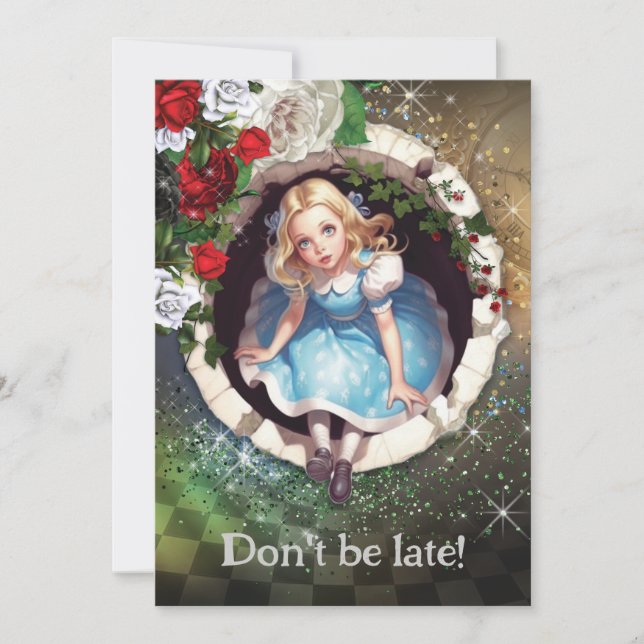 Invitation à la fête de jardin de Wonderland (Devant)