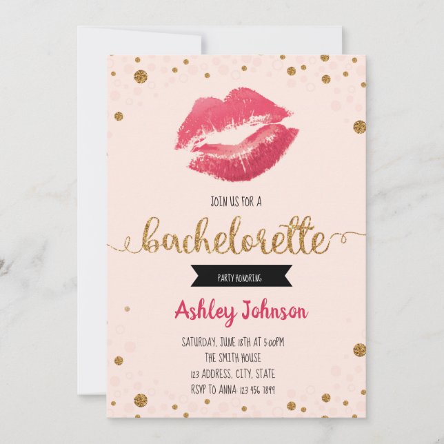 Invitation à la fête de jeune fille au bachelorett (Devant)