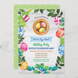 Invitation à la fête de la chasse aux oeufs de Pâq