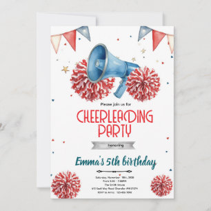 Invitation à la fête de la cheerleader fille