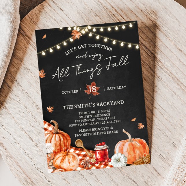 Invitation à la fête de la chute des choses (All Things Fall Festival Party Invitation)