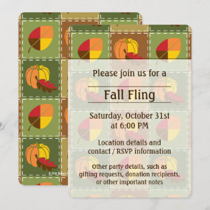 Invitation à la fête de la couverture d'automne