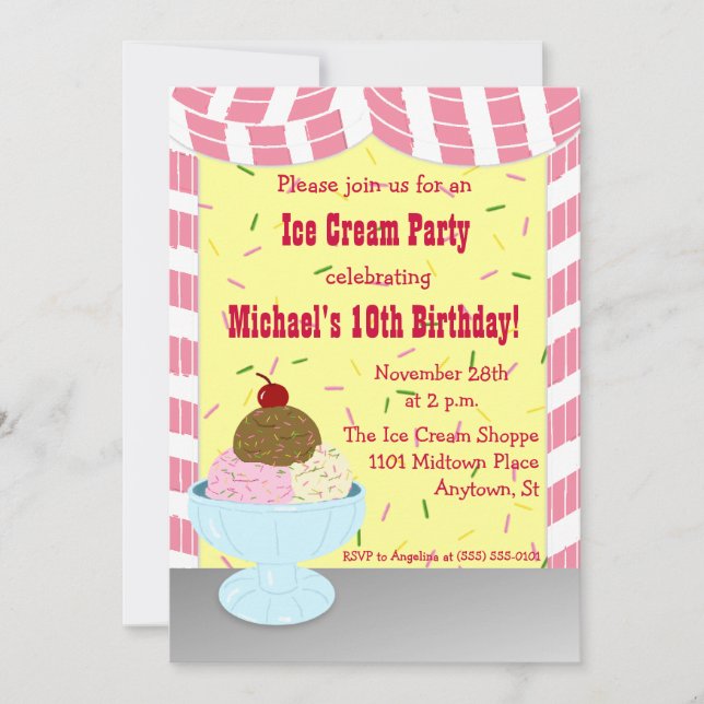 Invitation à la Fête de la Crème de glace (Devant)