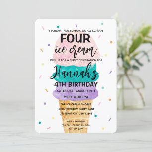 Invitation à la fête de la crème glacée pour les f