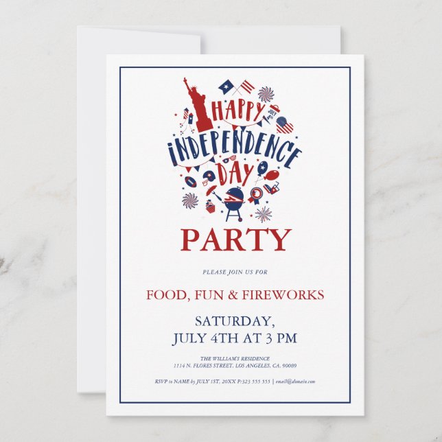Invitation à la fête de la fête de l'indépendance (Devant)