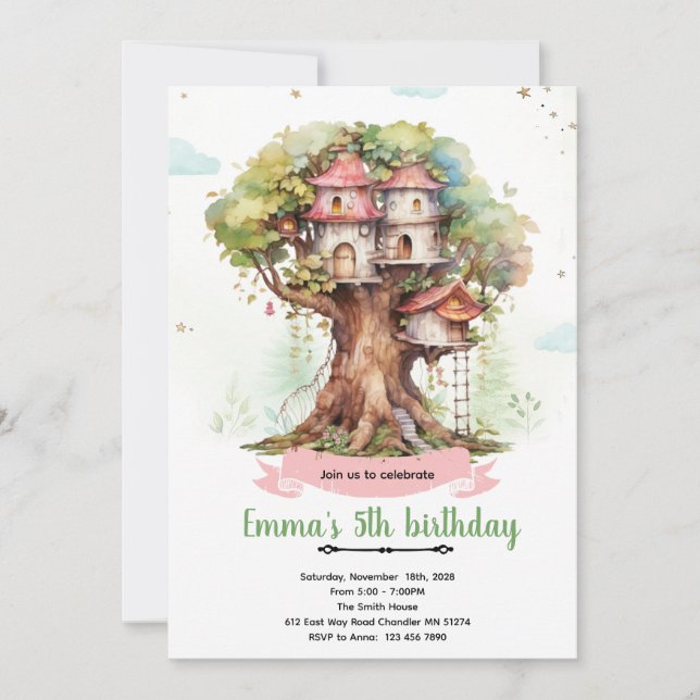 Invitation à la fête de la fille de la cabane dans (Devant)