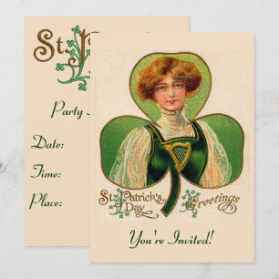 Invitation à la fête de la fille irlandaise