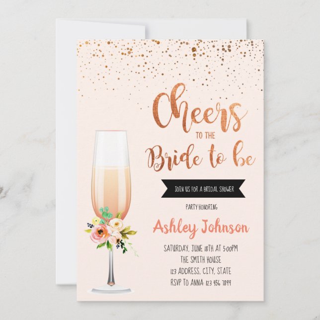 Invitation à la fête de la future mariée (Devant)