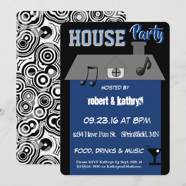 Invitation à la fête de la maison (Devant / Derrière)