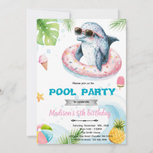 Invitation à la fête de la piscine aux dauphins