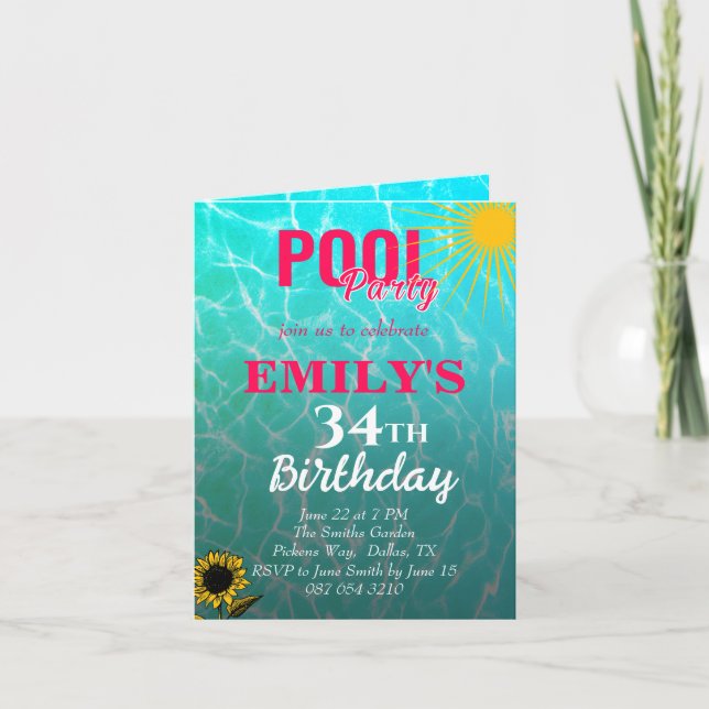 invitation à la fête de la piscine de 34e annivers (Devant)