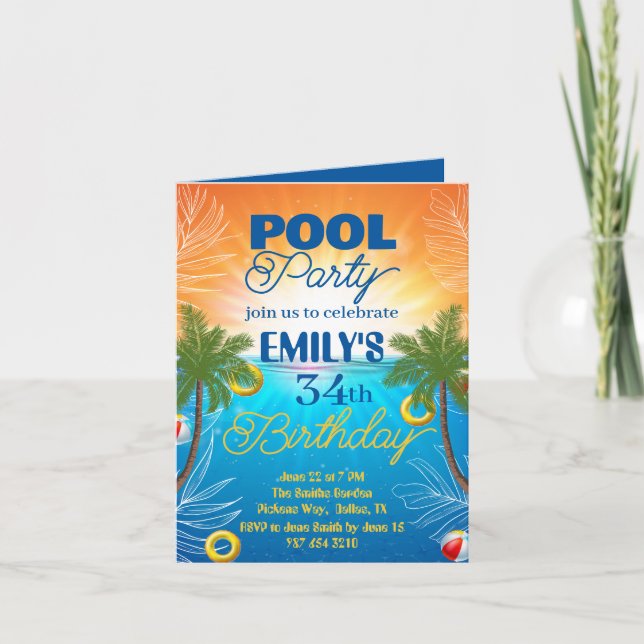 invitation à la fête de la piscine de 34e annivers (Devant)