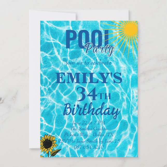 invitation à la fête de la piscine de 34e annivers (Devant)