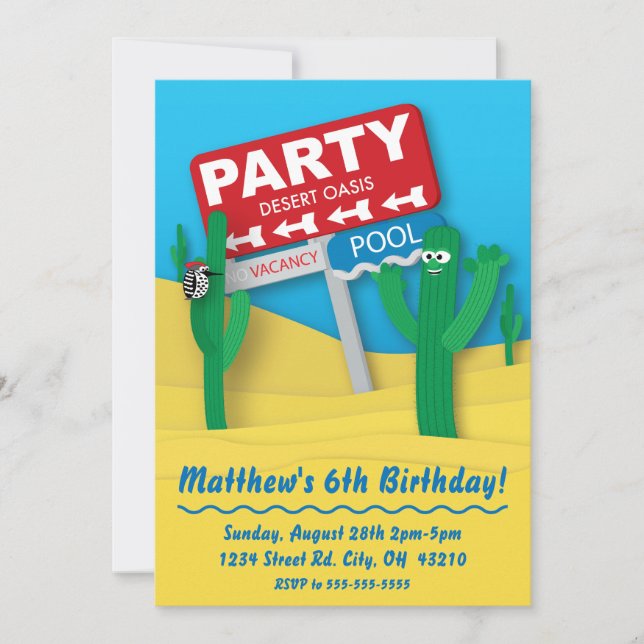 Invitation à la fête de la piscine de l'Oasis du d (Devant)