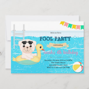 Invitation à la fête de la piscine de marionnettes