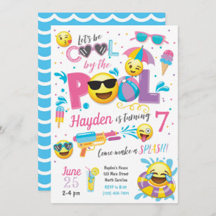 Anniversaire Emoji Invitations Faire Part Cartes Zazzle