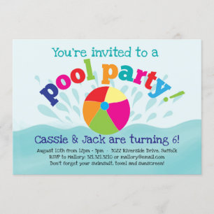 Invitation à la fête de la piscine - Été