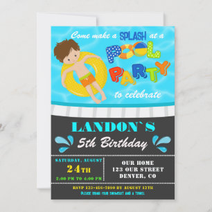 Invitation à la fête de la piscine invitation de p