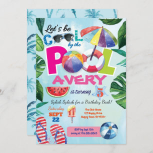 Invitation à la fête de la piscine pour enfants