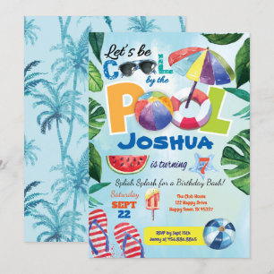 Invitation à la fête de la piscine pour enfants