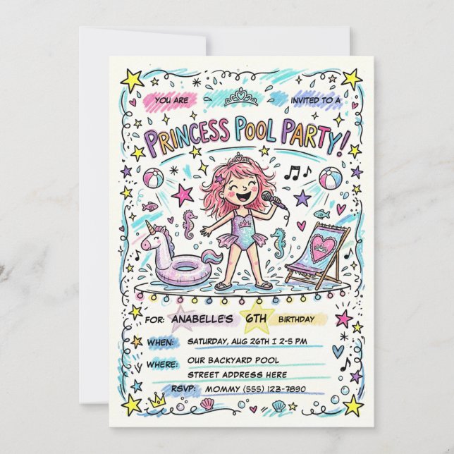 Invitation à la fête de la princesse étoile de la  (Devant)