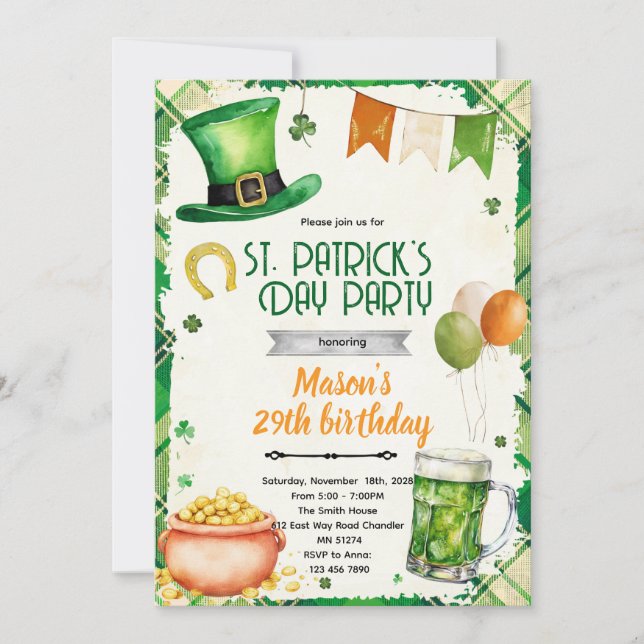 Invitation à la fête de la Saint-Patrick (Devant)