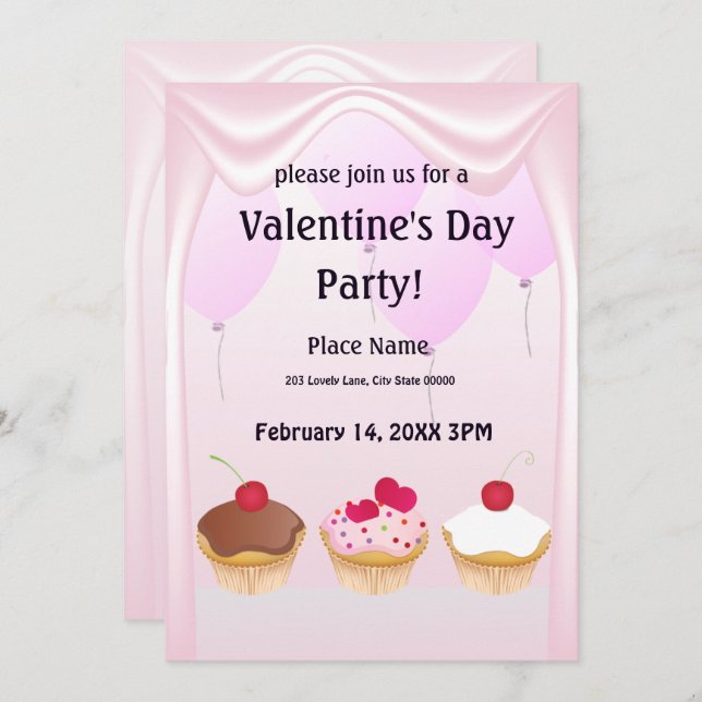 Invitation à la fête de la Saint-Valentin (Devant / Derrière)