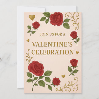 Invitation à la fête de la Saint Valentin | Rose r